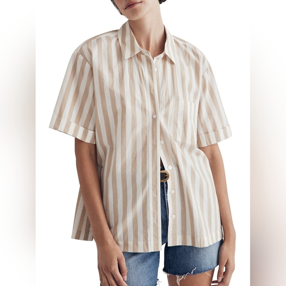 MadewellSignature Poplin Oversized Short-Sleeve Shirt - Picture 4 of 4